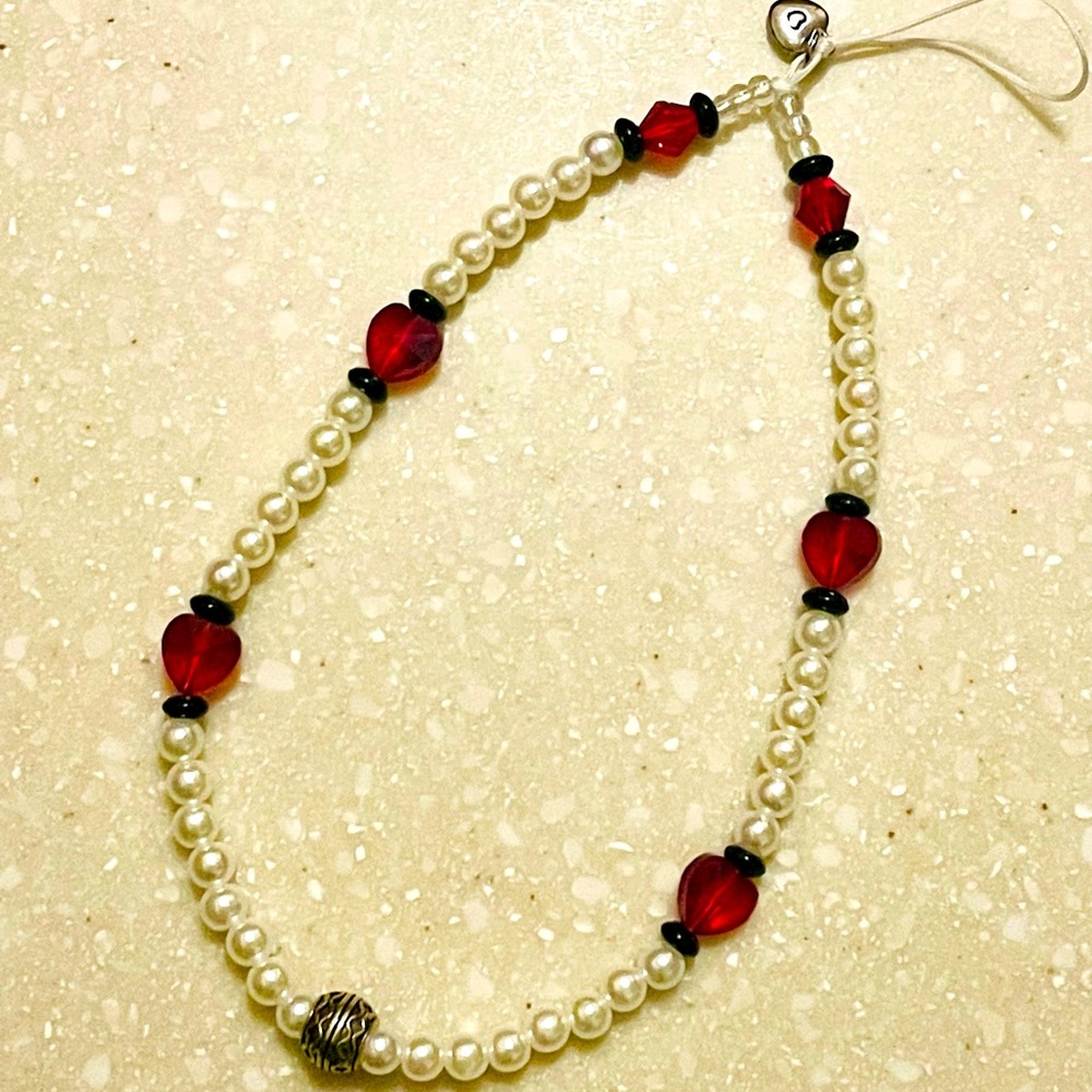 Phone String! Red Crystal Hearts! ❤️❤️